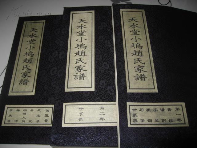 天水堂小坞赵氏族谱 三卷全 线装