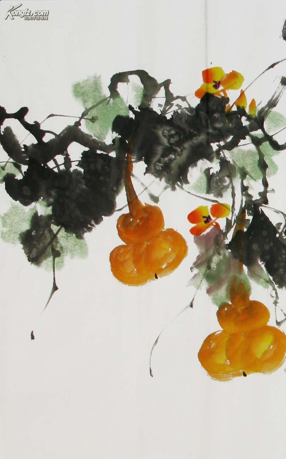 终身保真放心出价!赵新国画四尺花鸟《不老仙丹在玉葫》◆◆9477