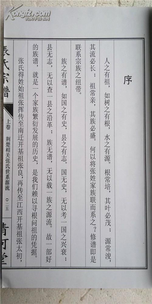 张氏宗谱清河堂汉阳城道山仁锡公支上下本大16开440页2007年续修版售