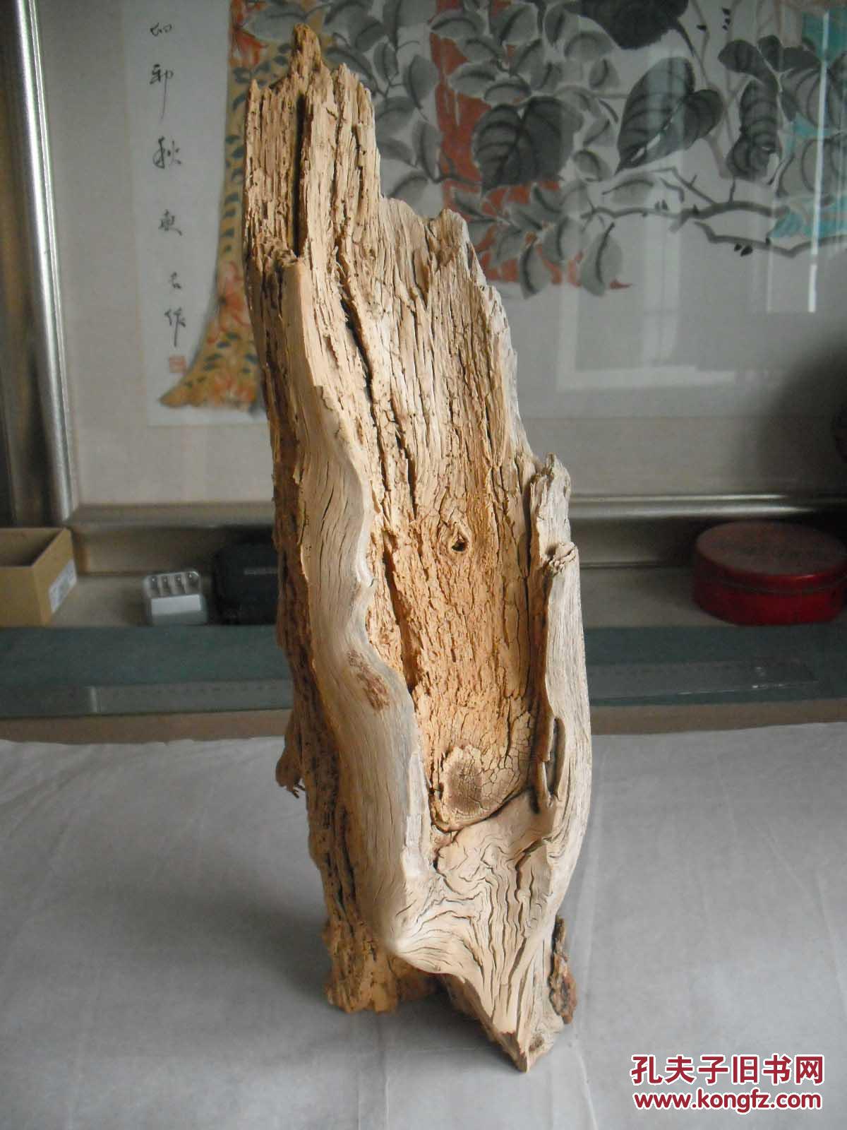 新疆沙漠里捡来的老胡杨木一段 大漠胡杨摆件 形如佛手印 三千年的