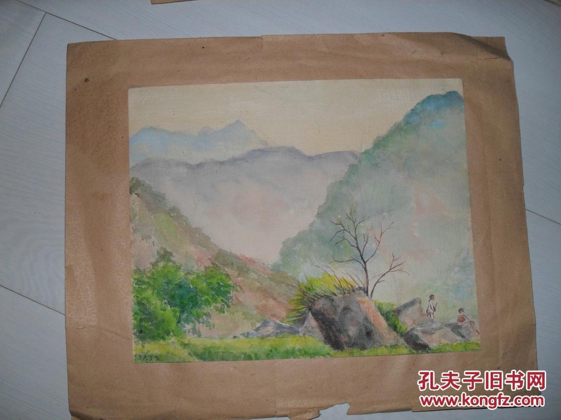 建国100周年水粉画,建党100周年绘画水粉画 70年代水粉画水彩画原稿 手绘稿4 拍品编号:20245116