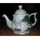 特价民国造型奇特仙鹤等图茶壶一把包老瓷器标本