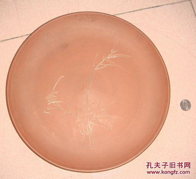 紫砂赏盘口径25厘米无裂