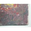 名家精品老油画！！   （？尔俭 ）八十年代  中央美院布上油画《西湖秋景》 原框裱   55cm×38cm     有签名款不识。  非常精美，收藏品佳！