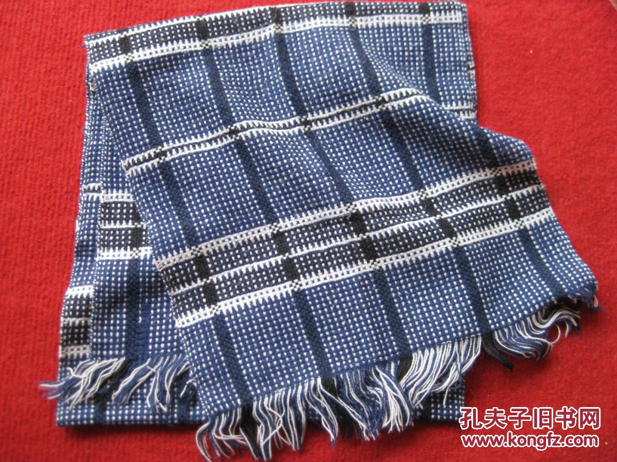 怀旧收藏 保老保真七八十年代 围巾 绒线织格子围巾 年代感十足