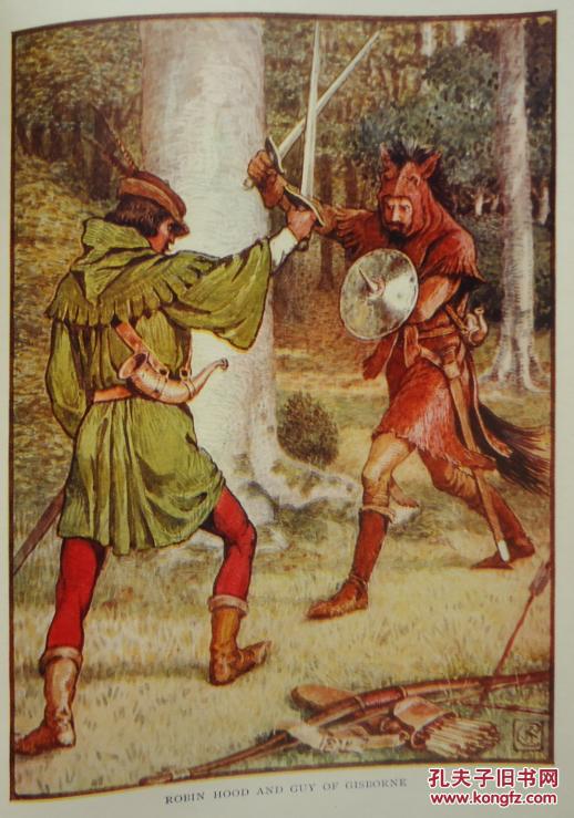 the greenwood 沃尔特克莱恩绘本《侠盗罗宾汉和他的绿林弟兄》初版本