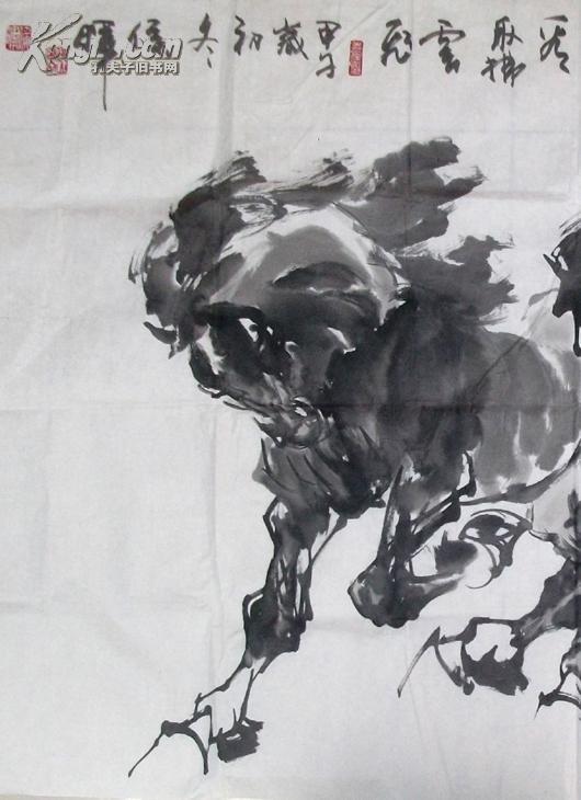 画家侯辉国画:骏马