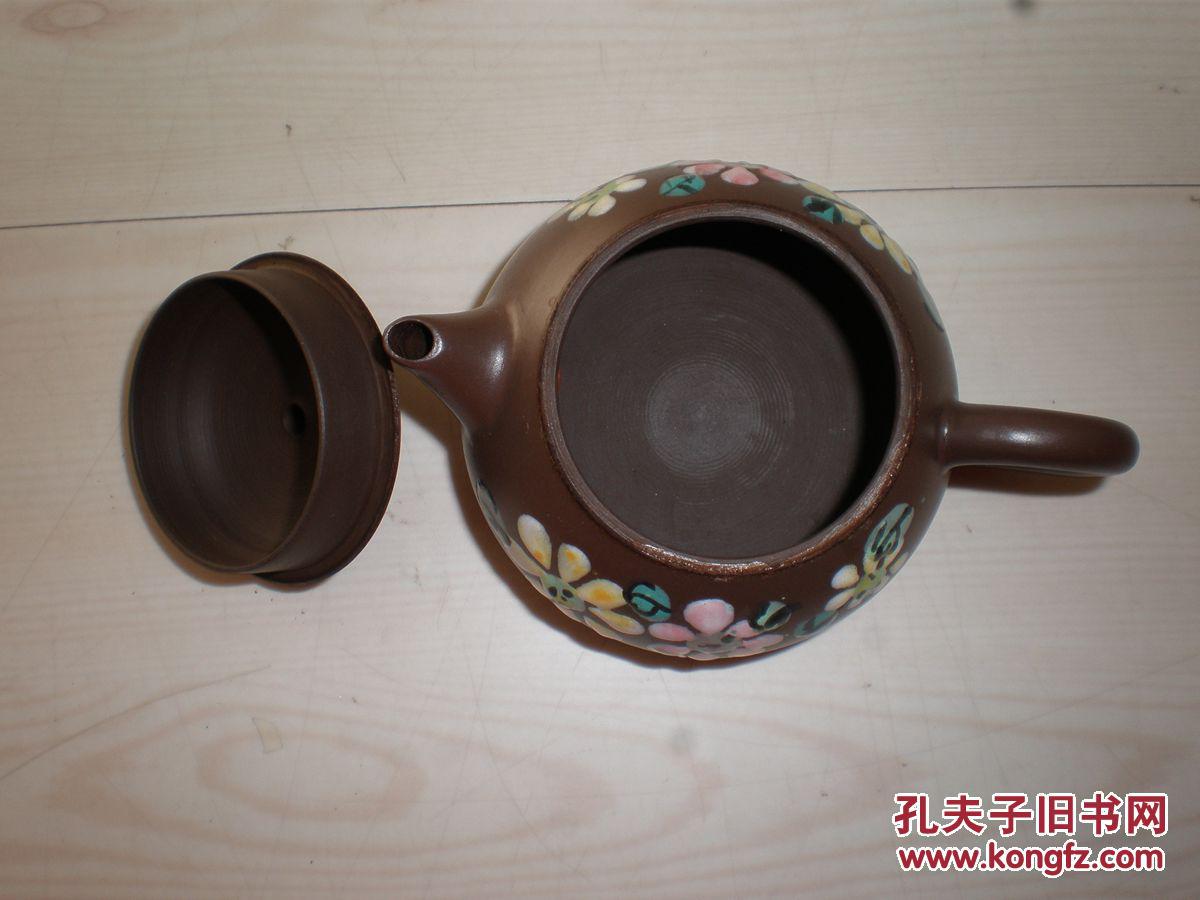 收藏名家紫砂壶:原矿泥纯手工储氏手拉烧瓷花老紫砂壶