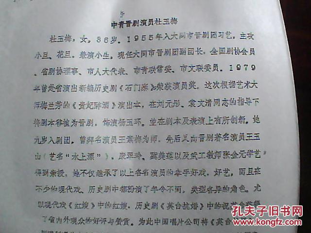 大同市晋剧团中年晋剧演员介绍:杜玉梅