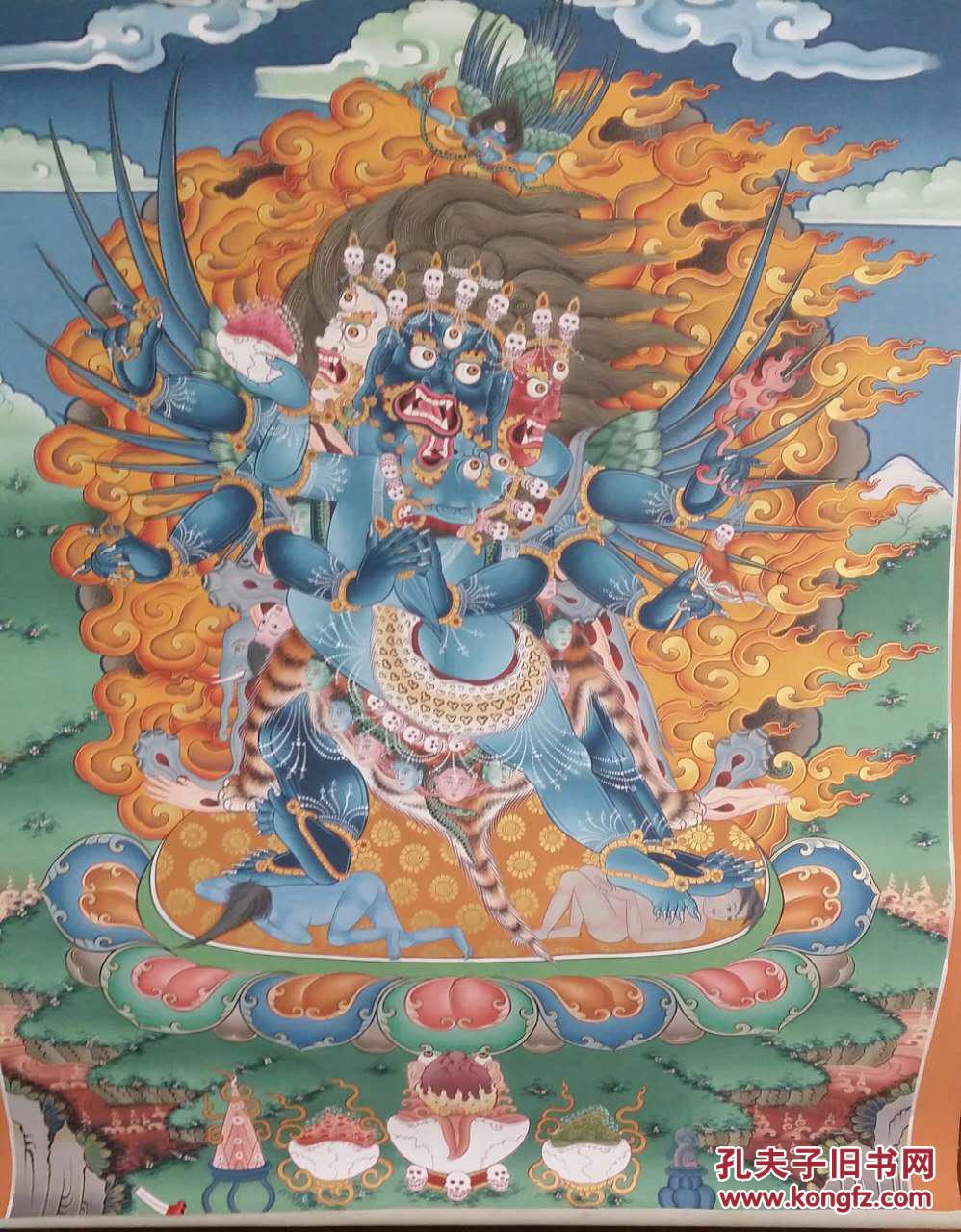 特别推荐精品唐卡普巴忿怒金刚不丹王国唐卡绘画师纯手绘画精品大幅