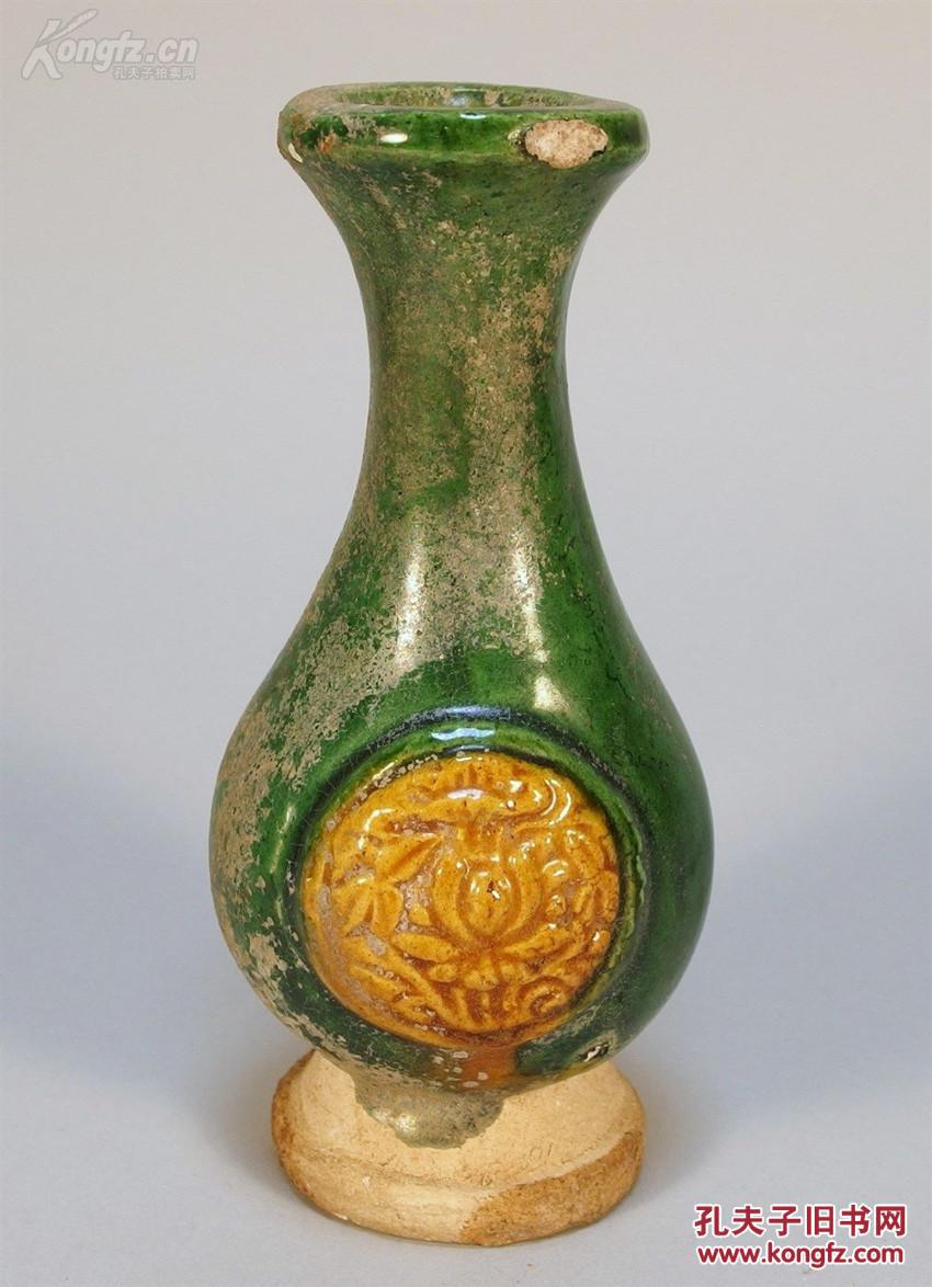 见识下真正的唐三彩,保真,唐代唐三彩瓶,尺寸:13*6cm