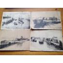 民国明信片4张 日本潜水艇返航芝浦港、横须贺港 日本印刷