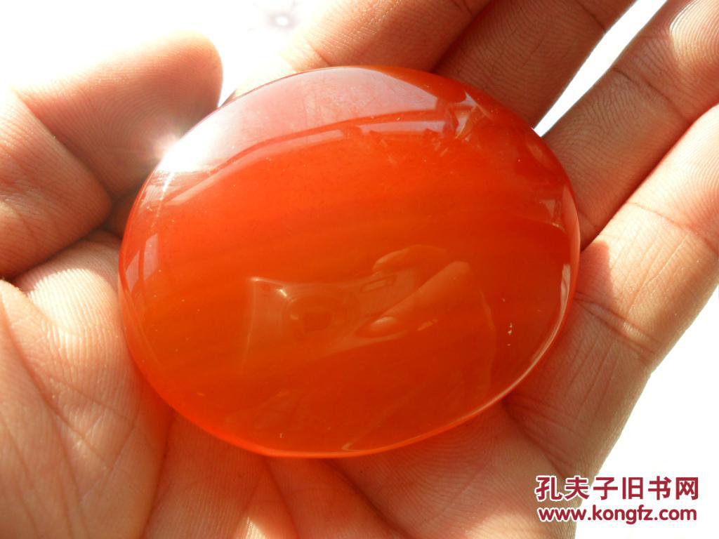 红玛瑙玛瑙石手把件【颜色好无裂痕雕料】货号12重量86克 拍品编号