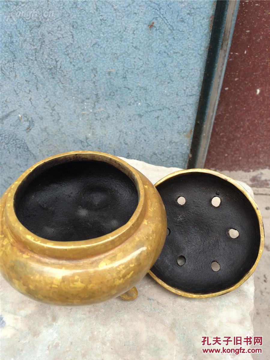 斑铜雪花金铜制香炉 斑铜点金香薰 雕工细腻 造型饱满 包浆好一眼货