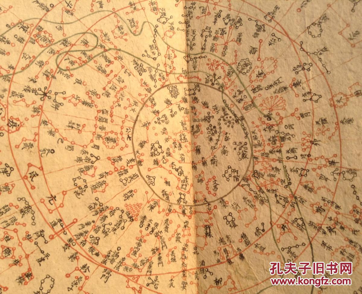 清代早期 岐左高山子稿本天文图 手绘星图极精 取康熙十一年著名