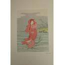 铃木春信 见立芦苇达摩 锦绘创始人 初期日本浮世绘杰作 安达复刻 手工木板水印画