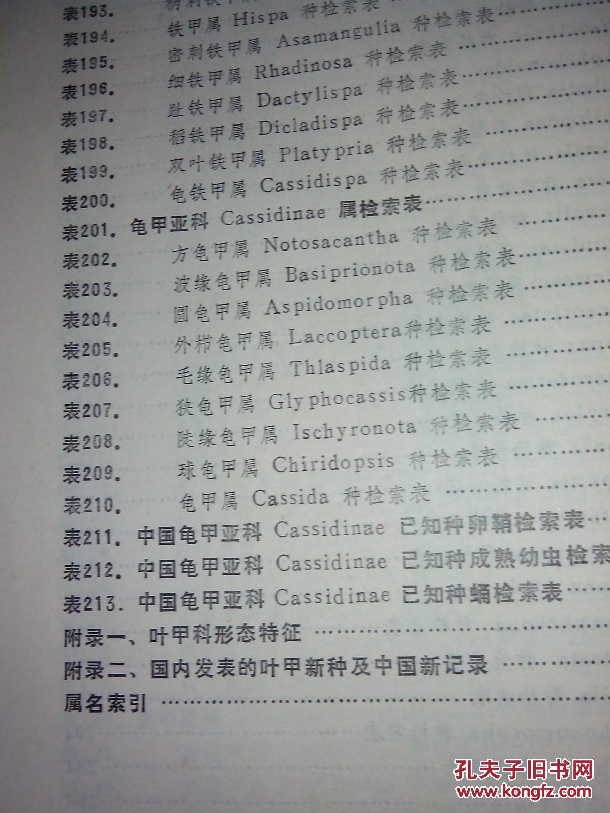 中国叶甲科检索表