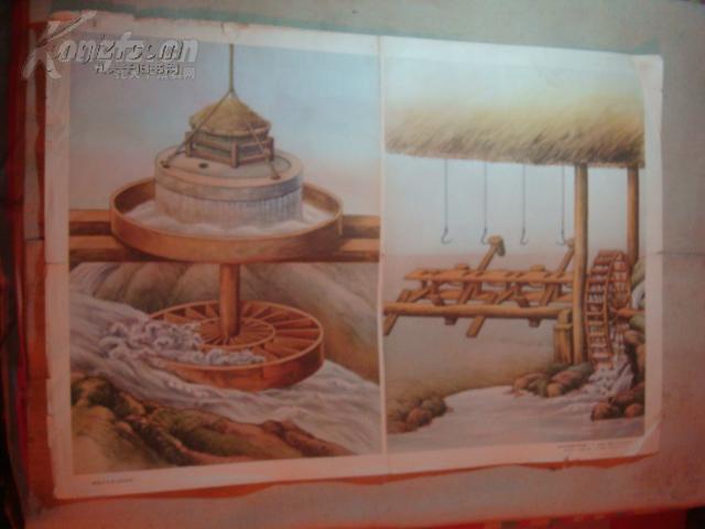 1957年    2开    【我国古代水力的利用----王锡昌绘---绘画版】  教育宣传画