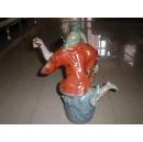 红色官窑老厂货雕塑瓷：景德镇雕塑瓷厂美一款刘海戏金蟾瓷雕