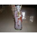 景德镇红色官窑老厂货雕塑瓷：粉彩八仙人物蓝采和瓷雕