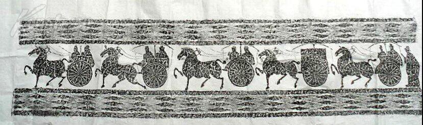 汉代画像石原拓拓片----精品车马出行图