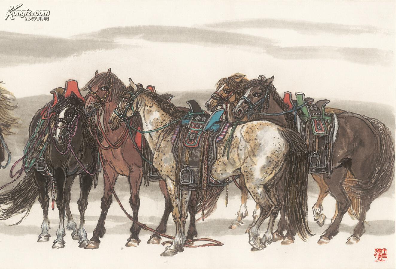 【图】中国著名画家许勇---骏马云飞_网上拍卖信息_孔夫子拍卖网