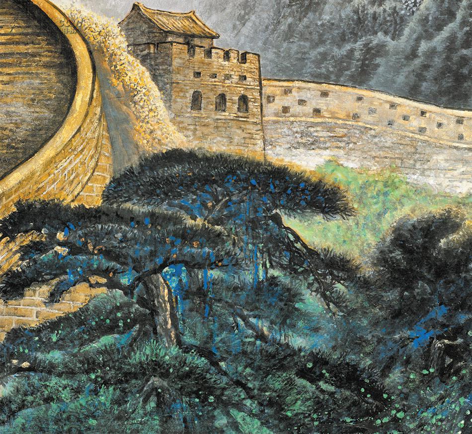 人民大会堂万里长城邹玉利许仁龙万里长城龙抬头高仿真艺术品国画复制