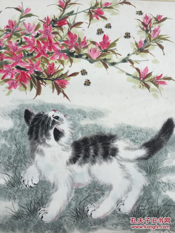 上海文史馆馆长 陈莲涛 猫趣图 47/45cm保真