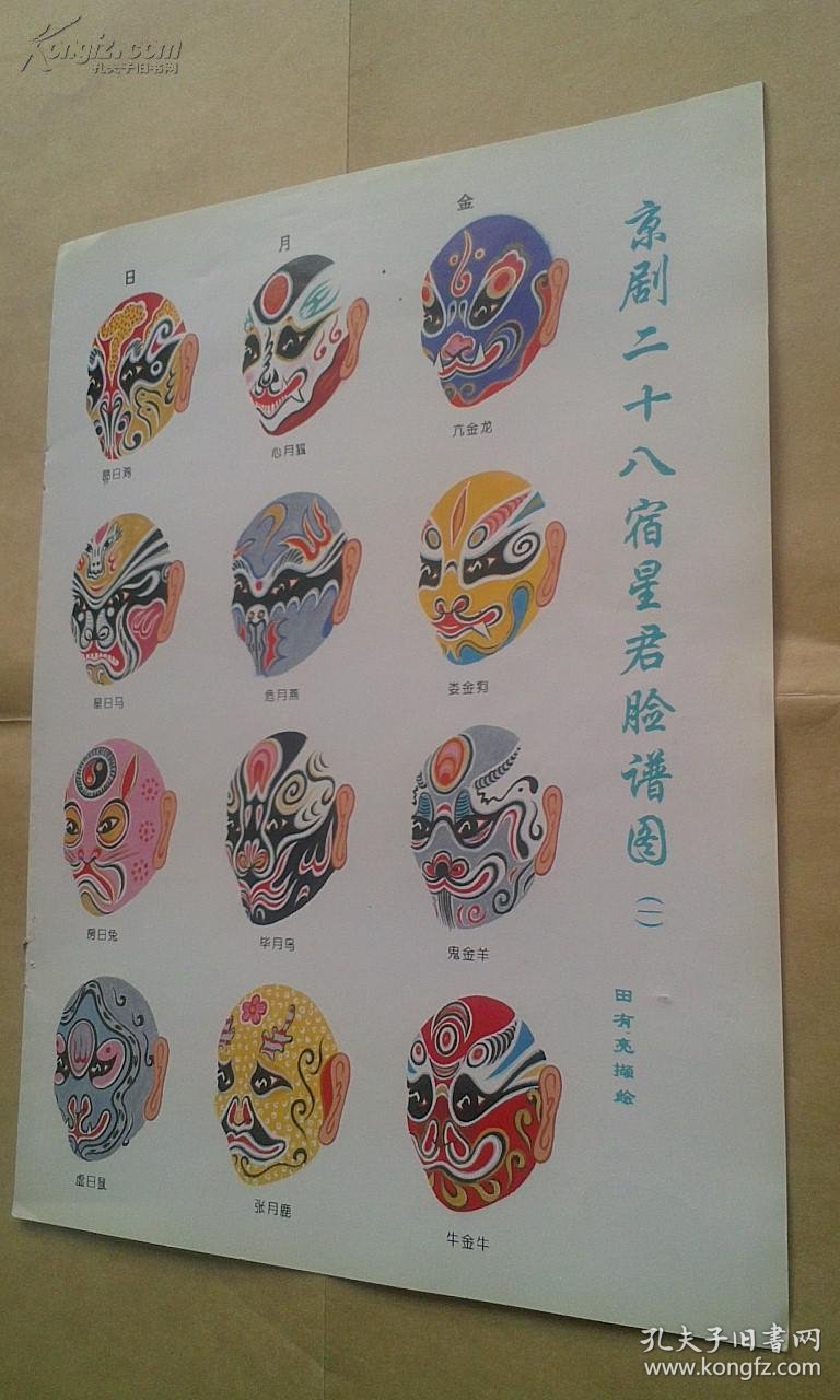 京剧二十八宿星君脸谱图杨小楼演出青石山