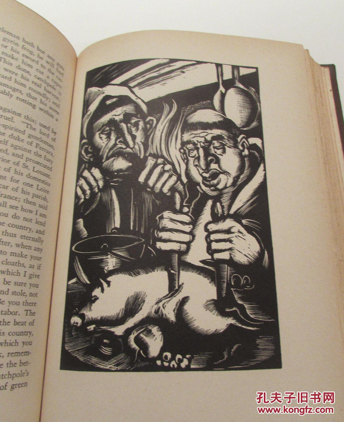 名著1930年纽约出版弗朗索瓦拉伯雷著巨人传大量版画插图精装24开720