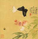 微喷绘画 张大千 蝴蝶32.5-32.5cm