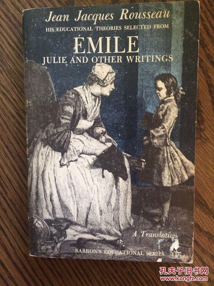儿童书籍,1964年纽约出版,卢梭作品《爱弥儿》 精装24开.