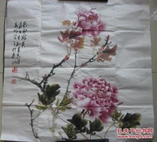 著名花鸟画家 山东画院画师 新泰美协主席 李华明 精品牡丹图68*68cm