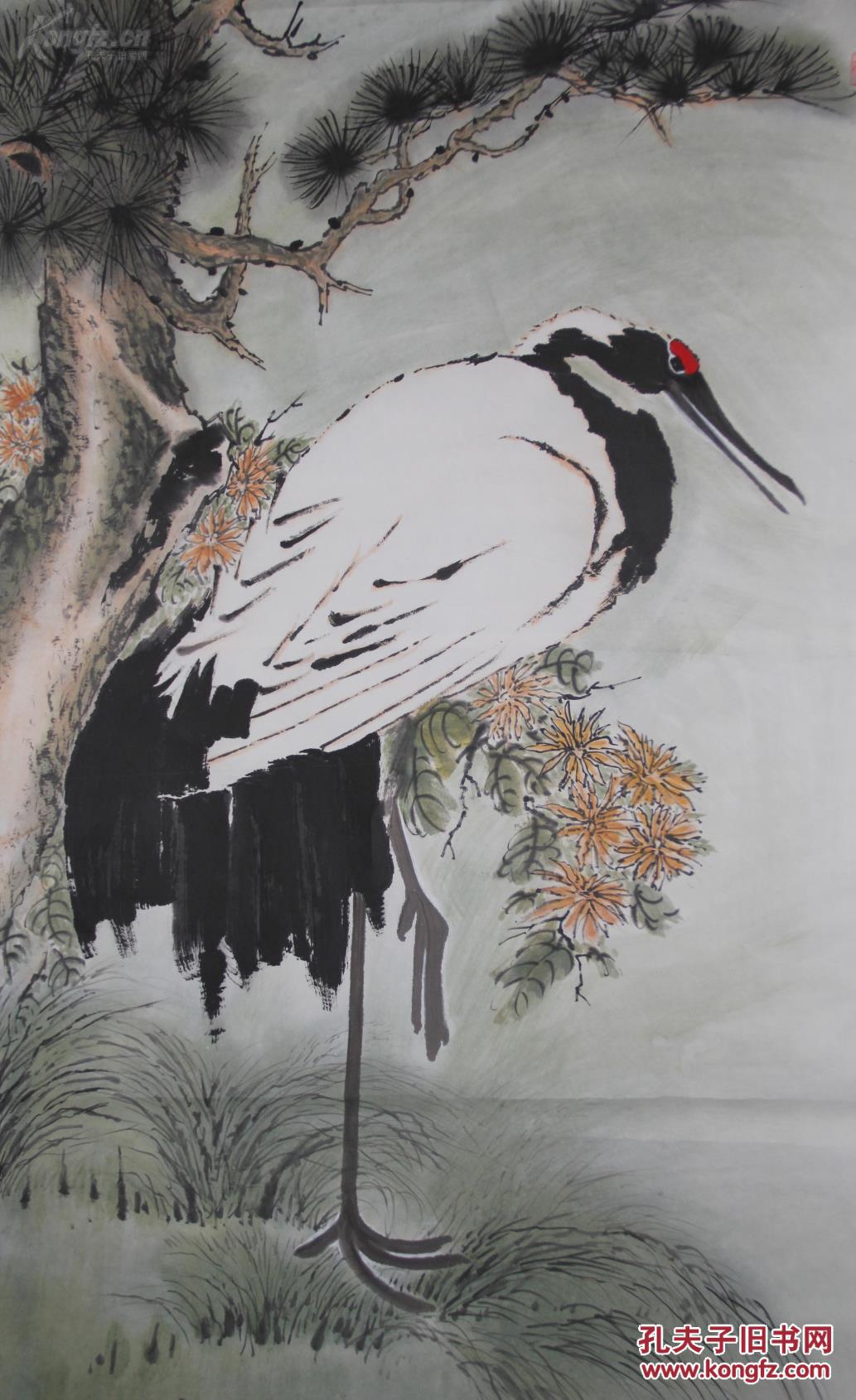 安徽画家随兰峰 国画作品《松鹤图》