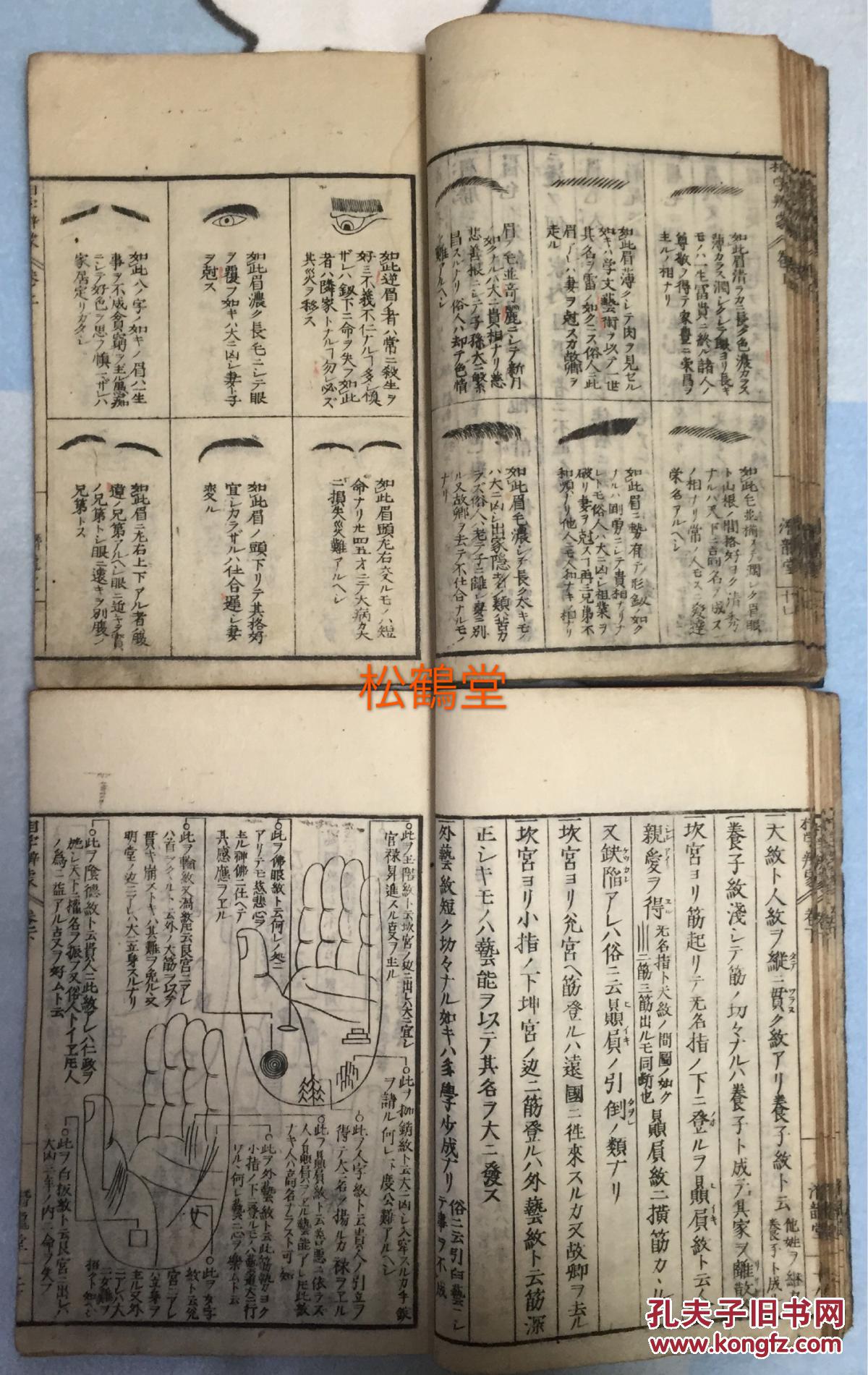 和刻本,宽政11年,1799年版,东亚传统文化相学古典籍,内含脑后枕骨图
