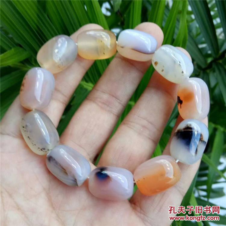 时尚精品马达加斯加海洋玉髓玛瑙桶珠手串