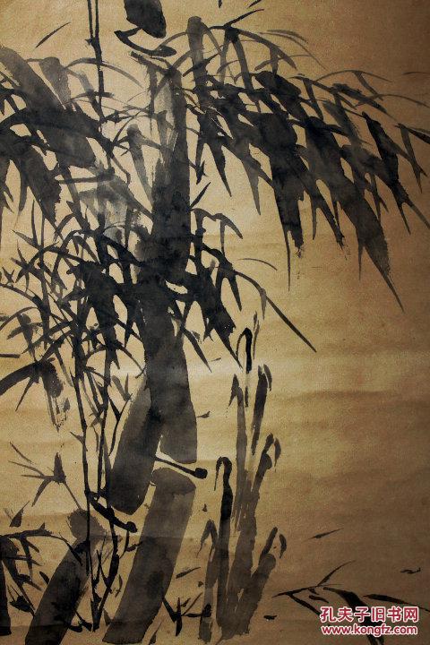 清代罗雪谷指画竹子图