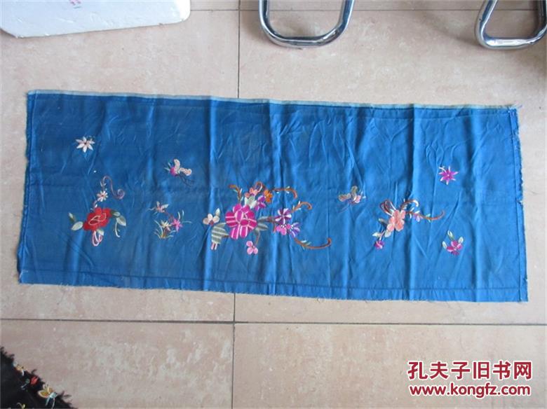 老彩品绣工精美牡丹花吉祥图案老刺绣绣片长条包老保真收藏老民俗 孔夫子旧书网