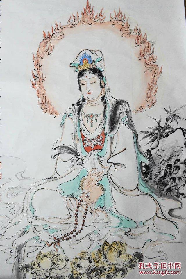 【当代名家】著名画家"龚美人"龚学渊南无观音软片