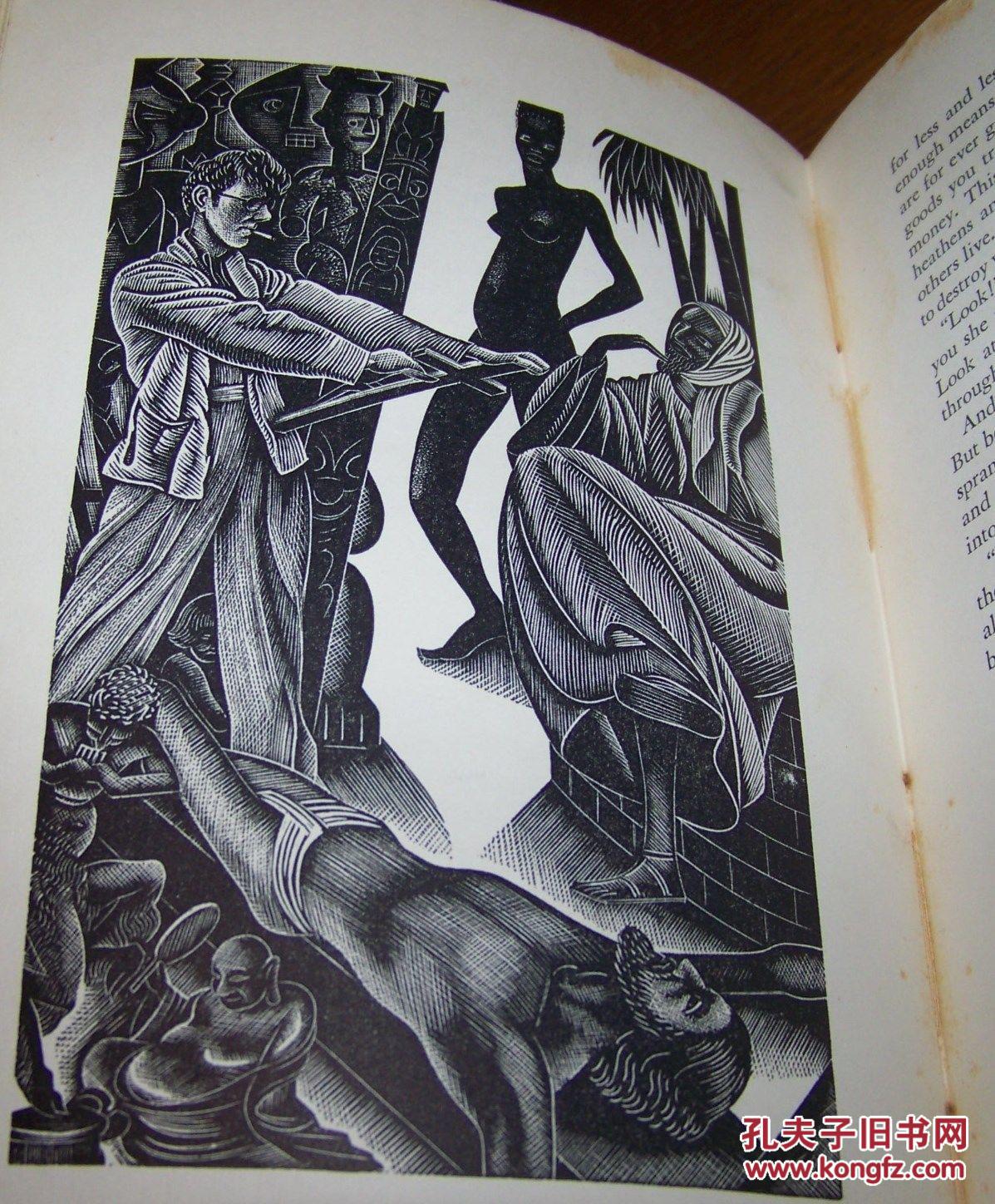 1933年出版 萧伯纳著《寻找上帝的黑人女孩》 john farleigh木刻版画