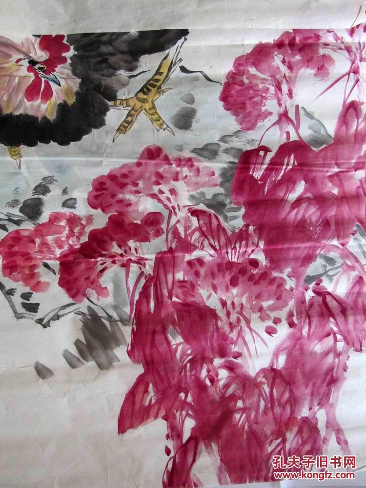 刘东方手绘国画原稿大吉图花鸟画原稿山东画家刘东方作品原稿四尺竖幅