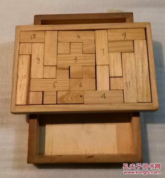 古典智力玩具伤脑筋十二块木装盒