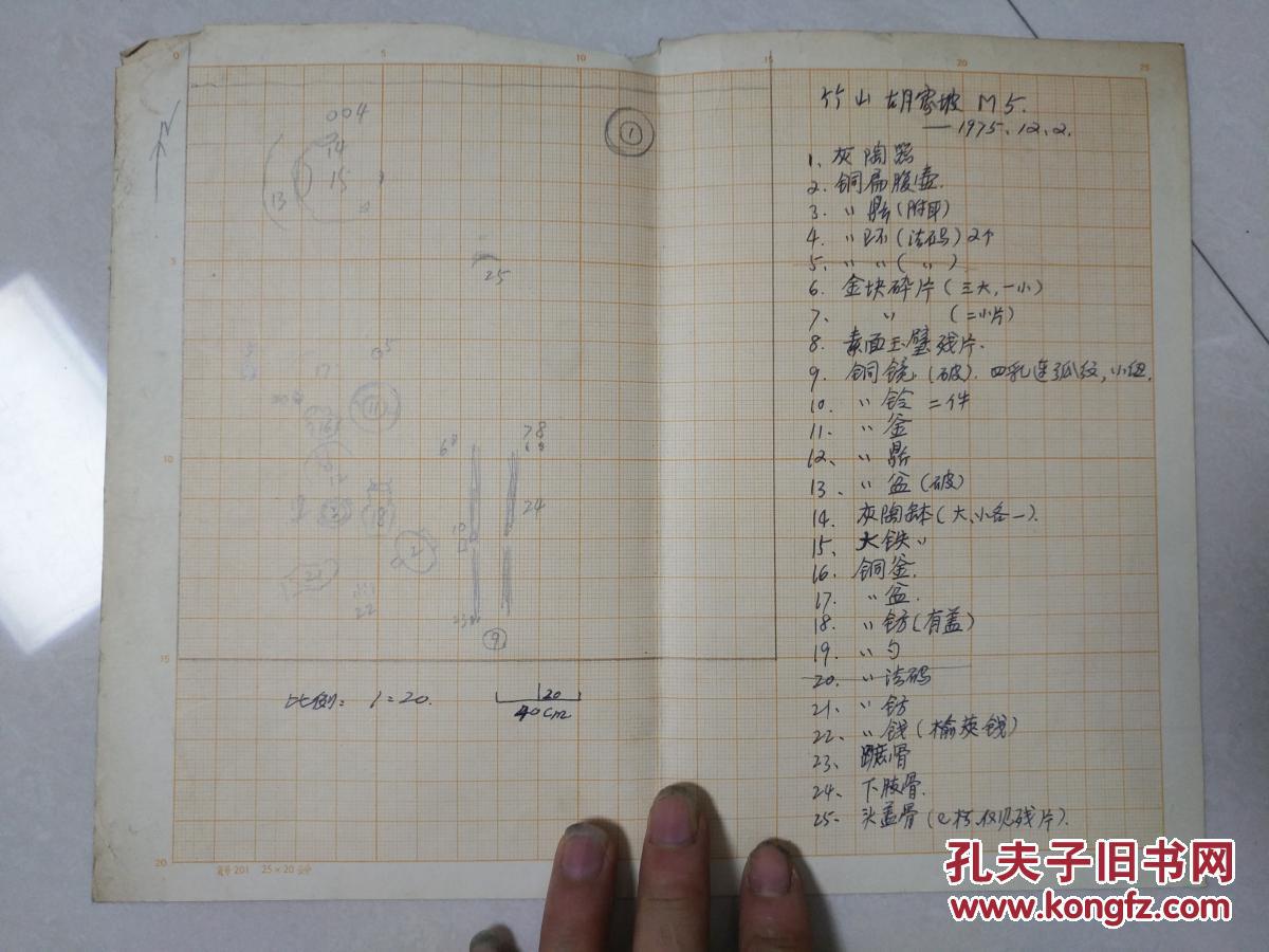 手绘图 一张 竹山胡家坡M5 1975