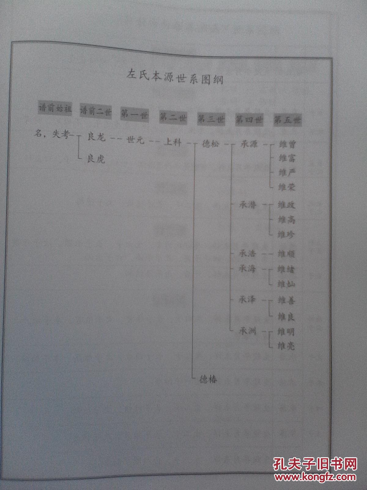 家谱----左氏家谱【济阳郡三都堂】湖北潜江城外左家台世元公支 硬