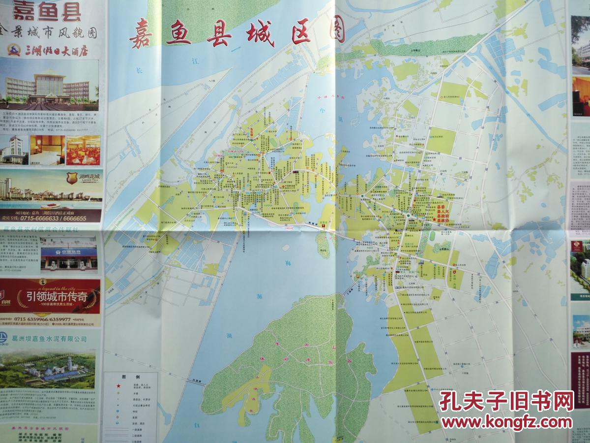 咸宁市嘉鱼县全景城市风貌图 2009年 嘉鱼县地图 嘉鱼地图_孔夫子旧书