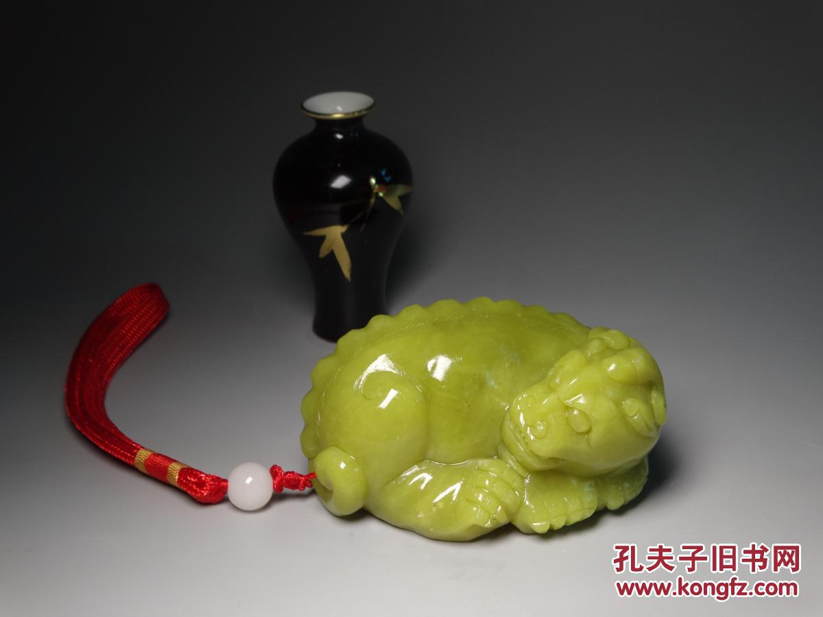 少见寿山石月尾绿艾叶绿大把件质地细腻石性稳定难得佳品照片不好实物