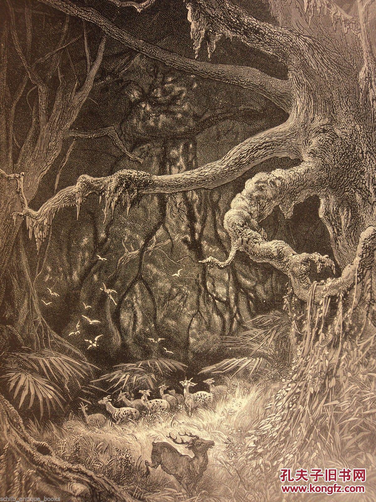 夏多布里昂著名阿拉达多雷44幅钢板画插图1884年出版精装16开32cmx255