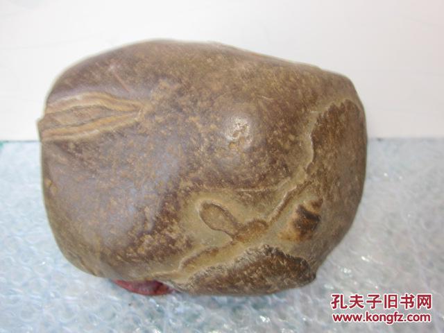 手玩茶宠案头石奇石摆件《 贵州夜郎古铜石》纹理奇特 拍品编号