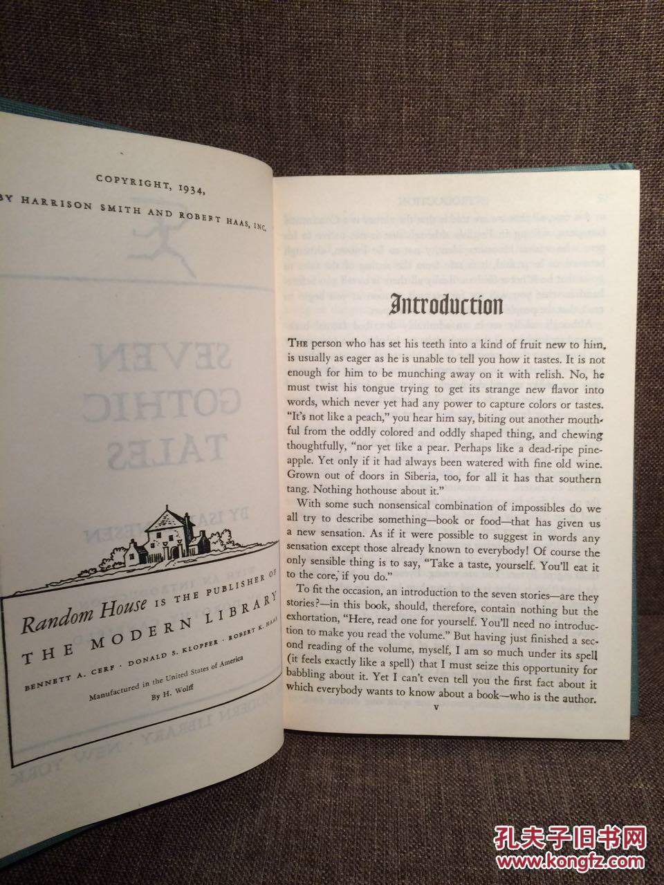 seven gothic tales (by isak dinesen) 伊萨克·迪内森《哥特故事七