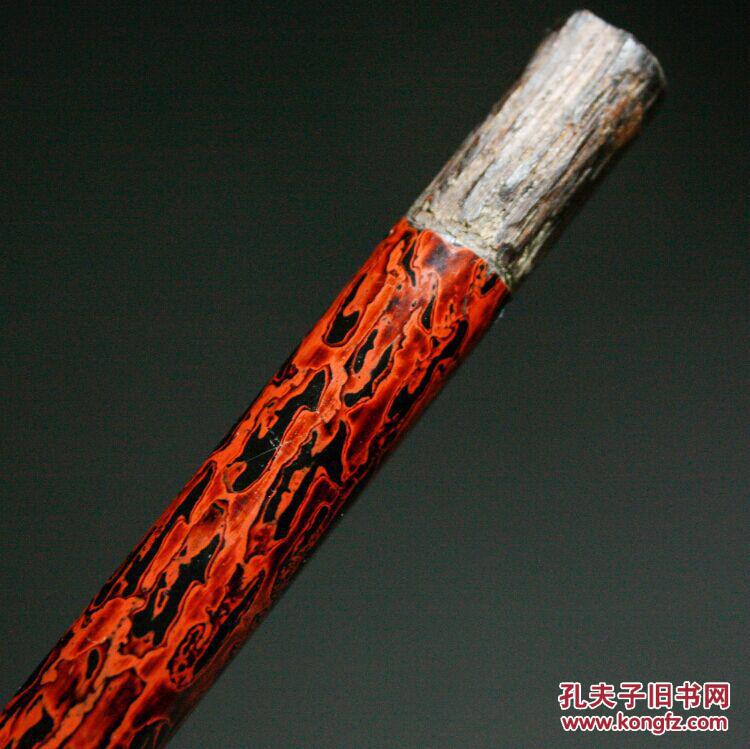 清代虎皮漆烟杆老烟杆老犀皮漆老漆器老漆艺清代漆器收藏